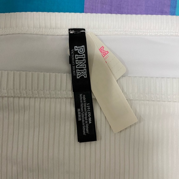 NWT VS High Waist Mini Bikini Bottom White Ribbed Textured Large new with tags - Picture 5 of 9